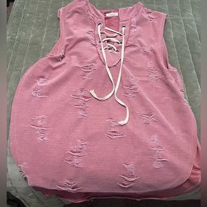 Pink boutique sleeveless top